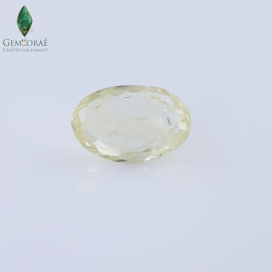 Studio video of certified Citrine Birthstone rotating under soft light