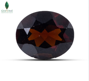 Front view of Red Garnet with smooth natural polish