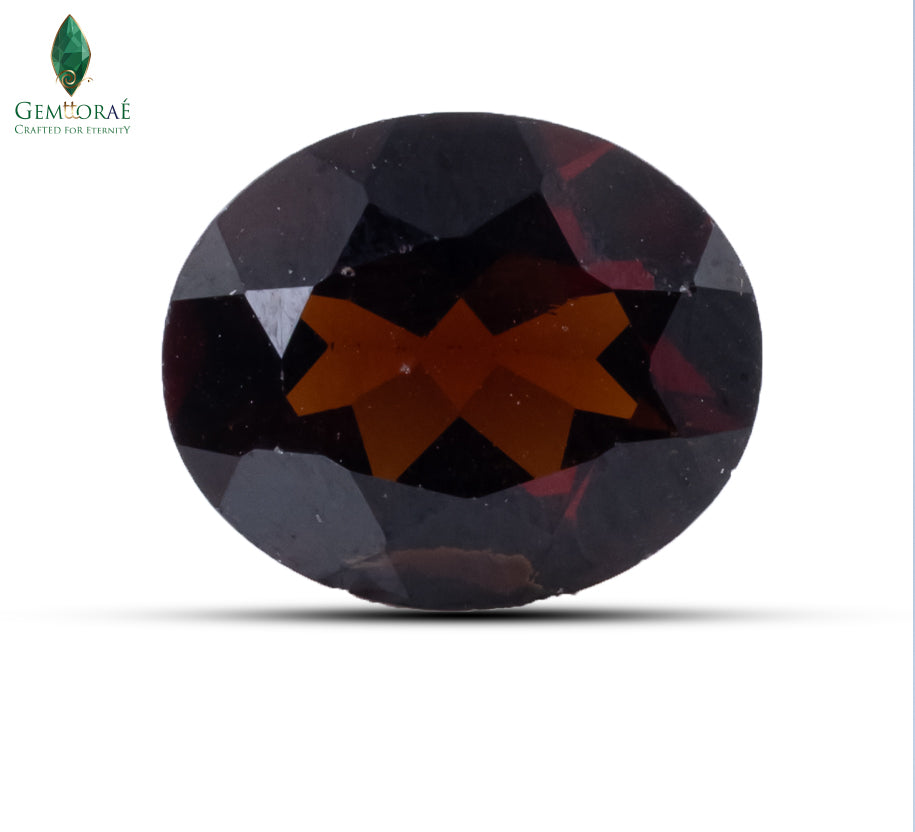 Front view of Red Garnet with smooth natural polish