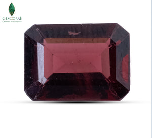 Front view of Red Garnet with smooth faceted surface