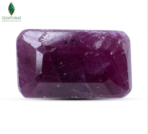 Front view of Ruby Gemstone with natural earthy red appearance