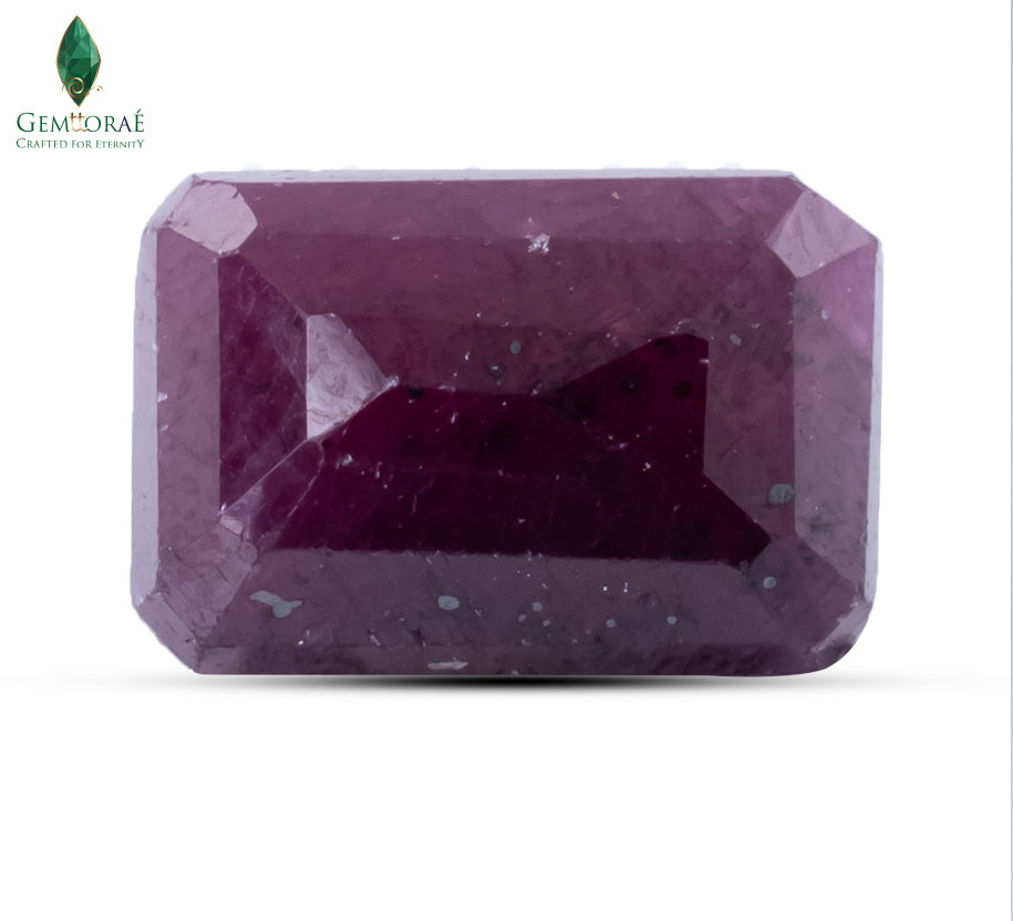Back view of Ruby Gemstone showing authentic natural texture