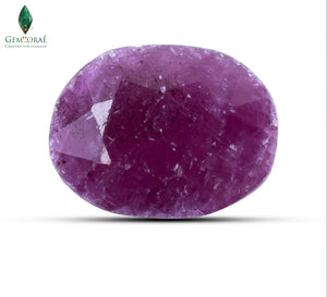 Front view of Ruby Gemstone with brilliant polished finish