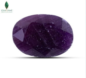 Front view of Ruby Gemstone with natural rich red colour
