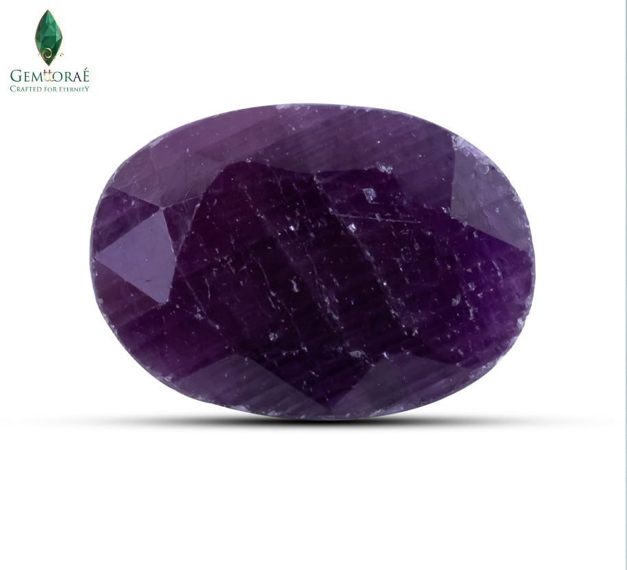 Front view of Ruby Gemstone with natural rich red colour