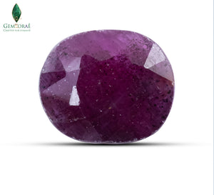 Front view of Ruby Stone with smooth polished surface