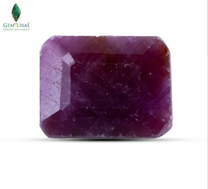 Front view of Ruby Stone with natural deep red surface