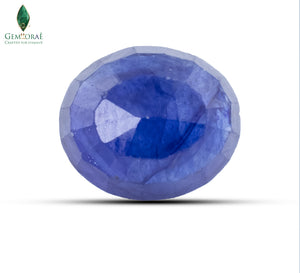 Back view of Thailand Blue Sapphire showing glass infused clarity