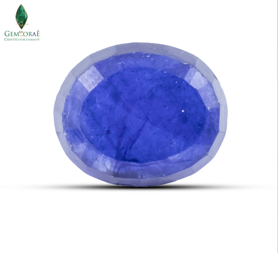 Back view of Thailand Blue Sapphire showing glass infused clarity