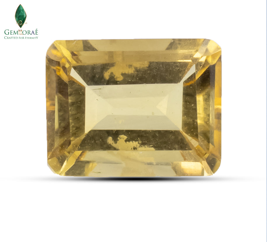 Top view of Natural Brazilian Citrine displaying vibrant golden colour