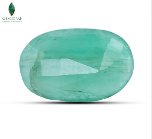 Back view of Emerald Gemstone showing authentic untreated texture